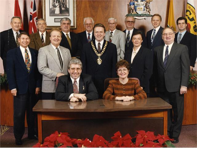 1996 TB Council The 1996 City Council standing and sitting for an official portrait with the mayor at the centre