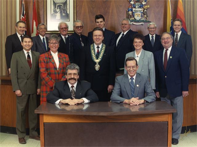 1993 TB Council The 1993 City Council standing and sitting for an official portrait with the mayor at the centre