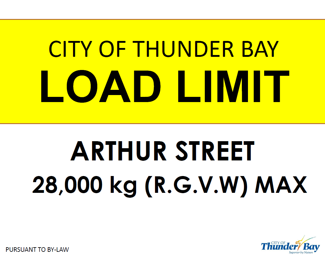 MTO DTR Arthur St Graphic of MTO signage found on Designated Truck Route